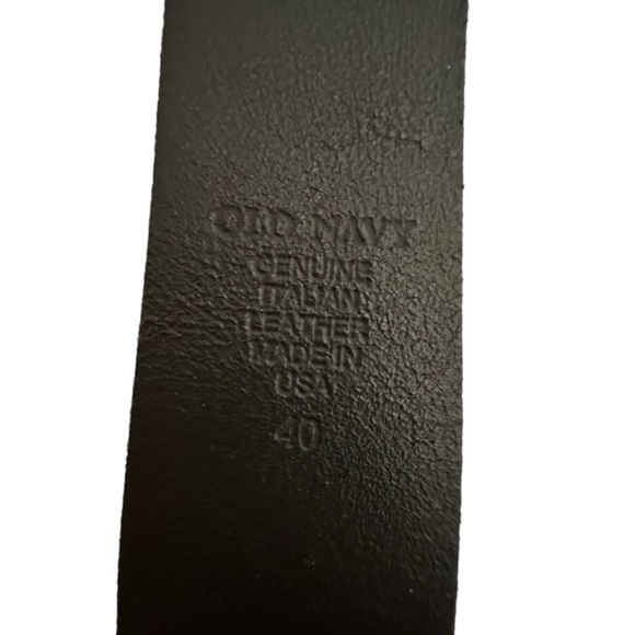 Old Navy Black Genuine Italian Leather Dress Belt Made In Usa Size 40 - Picture 3 of 4